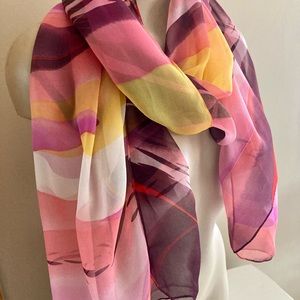 SILK CHIFFON vintage long scarf
